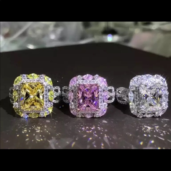 New 925 Silver Luxury diamond Ring - Picture 2 of 2